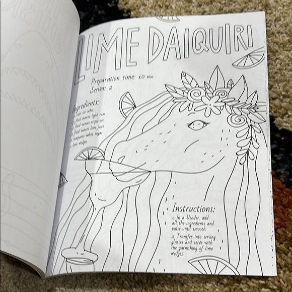Drinking Animals Coloring Book for Adult Relaxation Recipes Included NWT - Picture 8 of 13